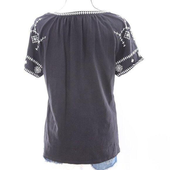 Talbots | Short Sleeve Embroidered Top Medium Cotton - Picture 4 of 5
